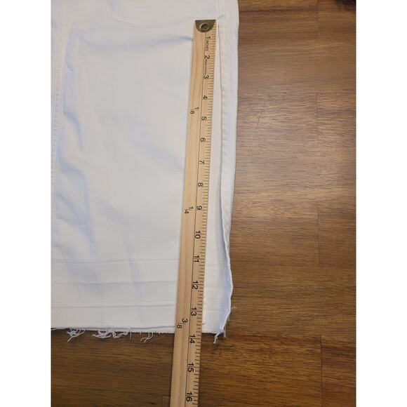 Sam Edelman Maribelle White Denim Midi Skirt Raw Hem Side Slit NWT 27 - Picture 9 of 15